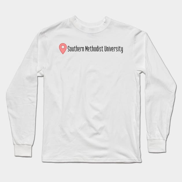 SMU Location Pin Long Sleeve T-Shirt by one-broke-kid